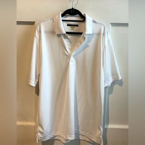 Greg Norman, Men’s White Golf Shirt, Size Large
